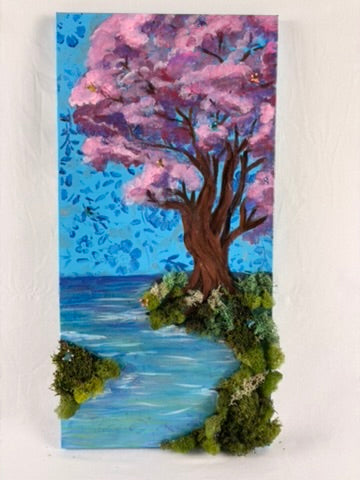 Cherry Blossom Diptych – Original Mixed Media Canvas Painting