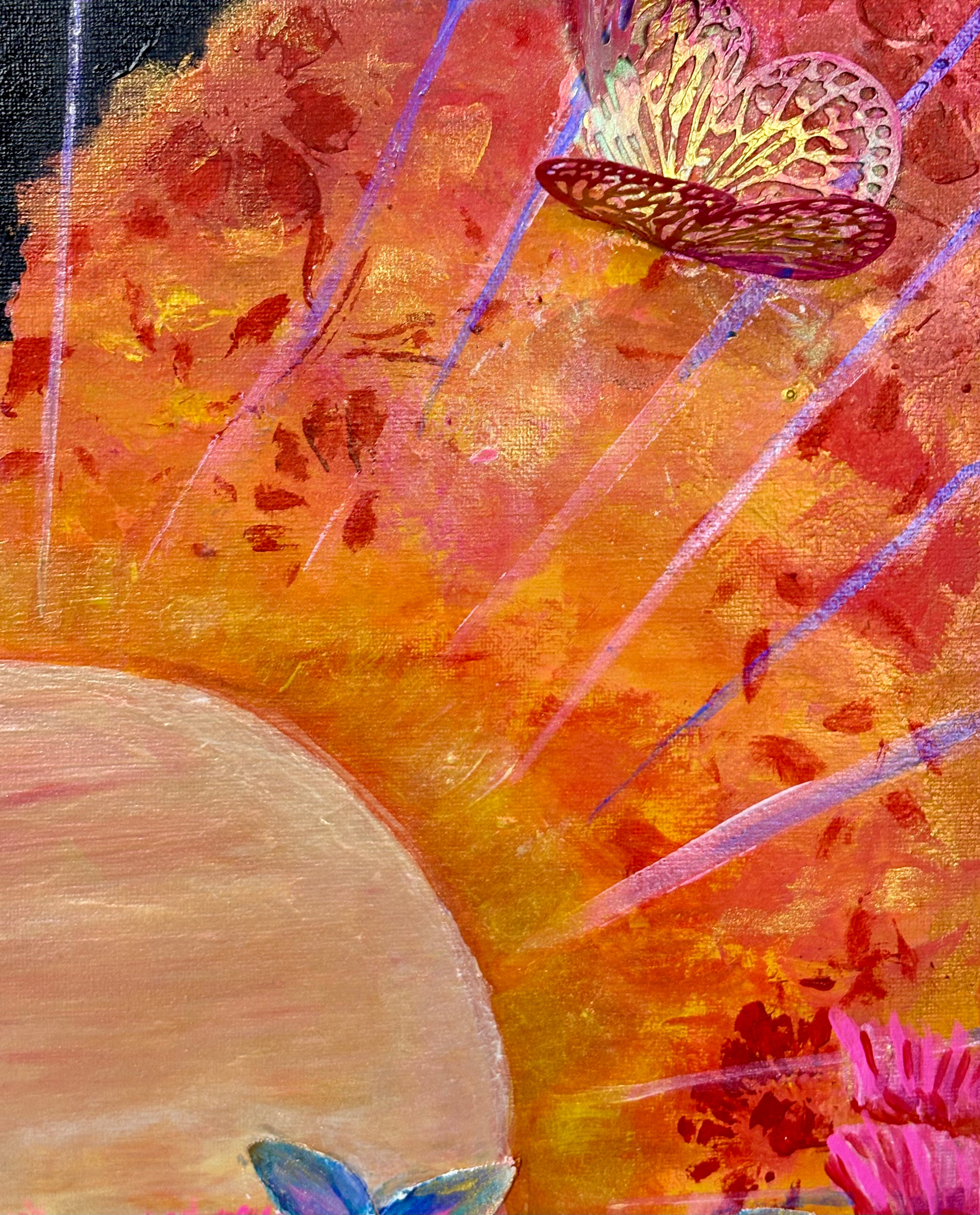 Sunset Wildflower Garden Canvas