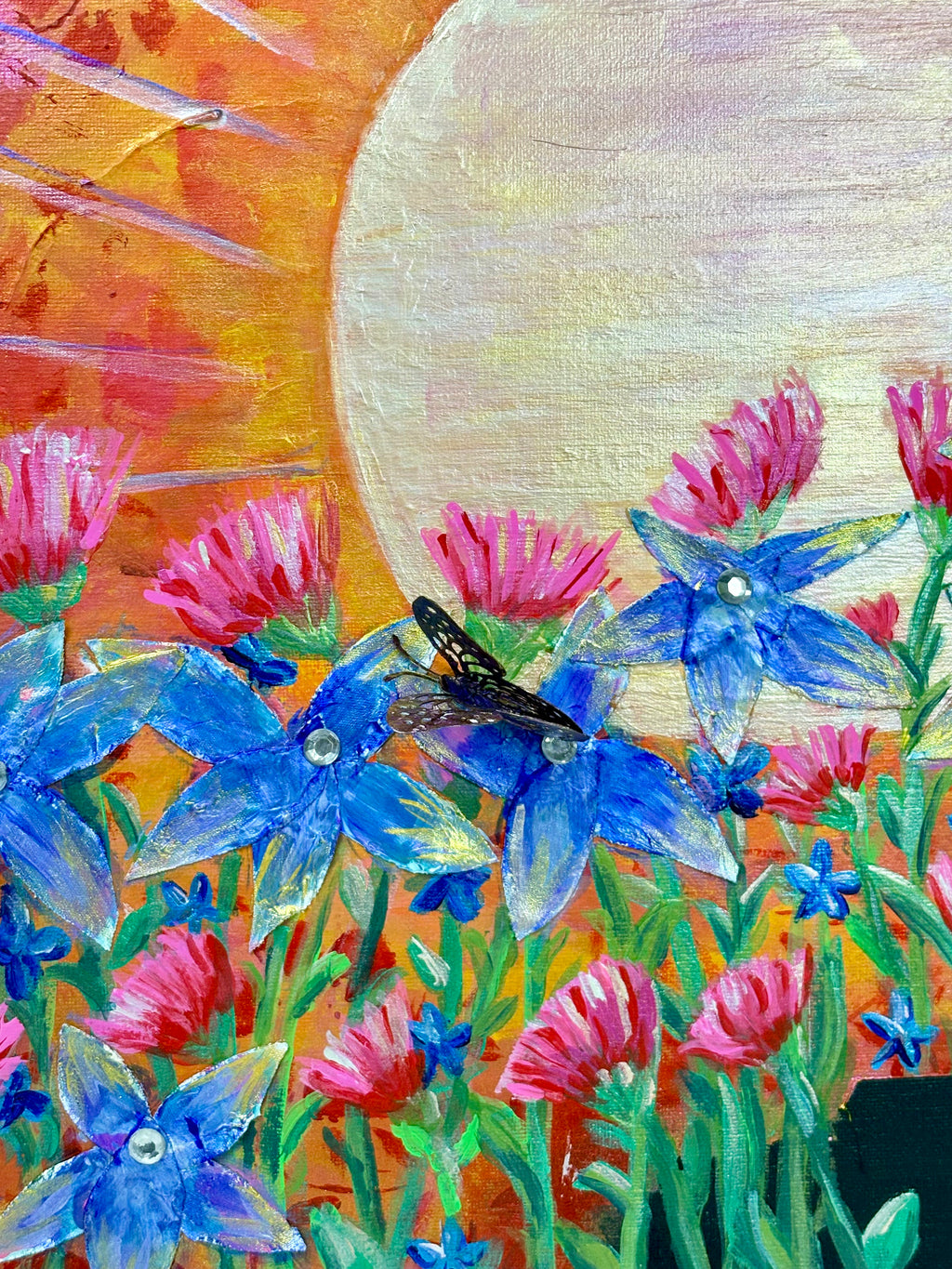 Sunset Wildflower Garden Canvas