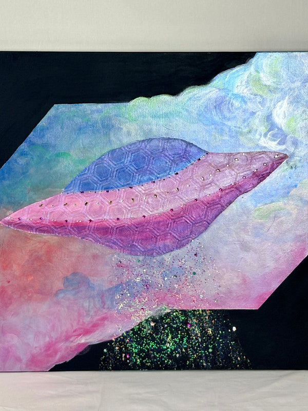 UFO in the Clouds Art Print 24x24