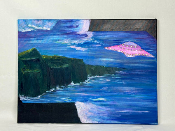 Coastal UFO Painting 24x18